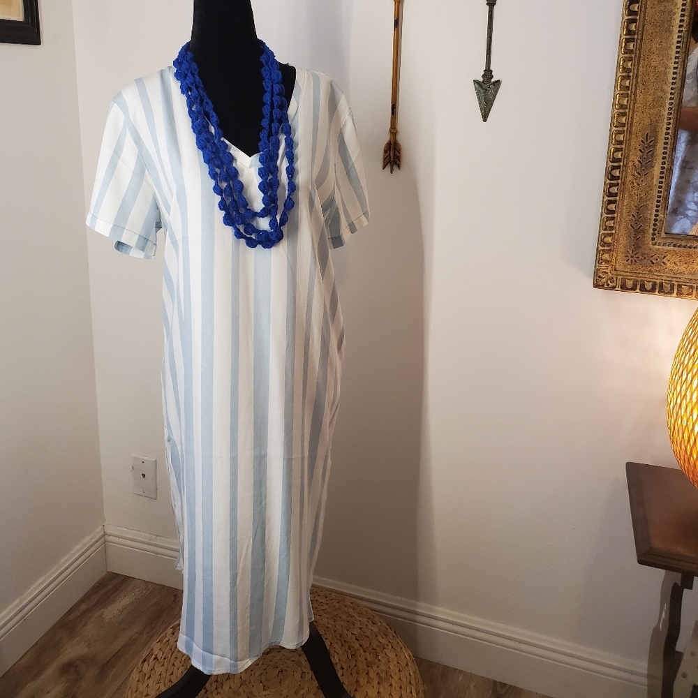 Dress blue and white stripes